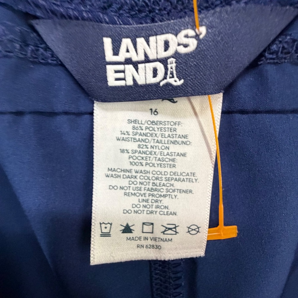 Lands End Curvy Fit 5" Quick Dry Swim Board Shorts Womens 16 Navy Beach UPF 50 - Picture 11 of 13